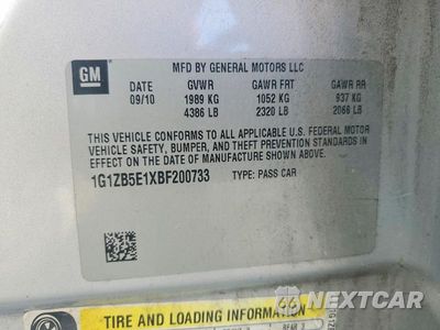 Zdjęcie 13 z 13 samochodu: 2011 CHEVROLET MALIBU LS VIN:1G1ZB5E1XBF200733 - miniatura
