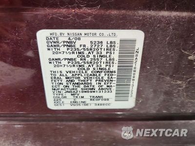 Zdjęcie 13 z 13 samochodu: 2009 NISSAN MURANO S VIN:JN8AZ18W89W131233 - miniatura