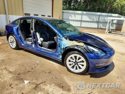 Czwarte zdjęcie samochodu z boku: 2022 TESLA MODEL 3 VIN:5YJ3E1EA8NF370854 - miniatura