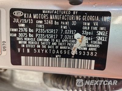 Zdjęcie 13 z 13 samochodu: 2014 KIA SORENTO LX VIN:5XYKTDA69EG493382 - miniatura