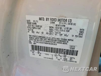 Zdjęcie 14 z 14 samochodu: 2011 FORD ESCAPE XLT VIN:1FMCU0D78BKB28353 - miniatura