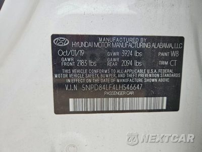 Zdjęcie 12 z 12 samochodu: 2020 HYUNDAI ELANTRA SEL VIN:5NPD84LF4LH546647 - miniatura