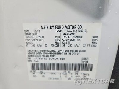 Zdjęcie 12 z 12 samochodu: 2013 FORD F150 SUPERCREW VIN:1FTFW1ET5DFD77525 - miniatura