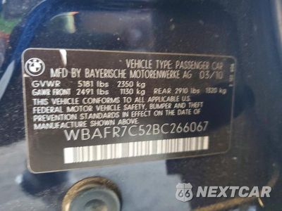 Zdjęcie 12 z 12 samochodu: 2011 BMW 535 I VIN:WBAFR7C52BC266067 - miniatura