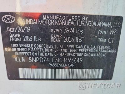 Zdjęcie 12 z 12 samochodu: 2019 HYUNDAI ELANTRA SE VIN:5NPD74LF3KH493649 - miniatura