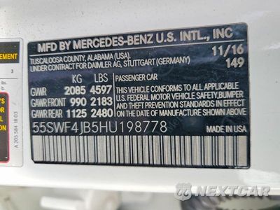 Zdjęcie 12 z 12 samochodu: 2017 MERCEDES-BENZ C 300 VIN:55SWF4JB5HU198778 - miniatura