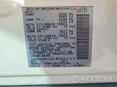 Zdjęcie 12 z 12 samochodu: 2017 NISSAN ROGUE SL VIN:5N1AT2MT1HC869255 - miniatura