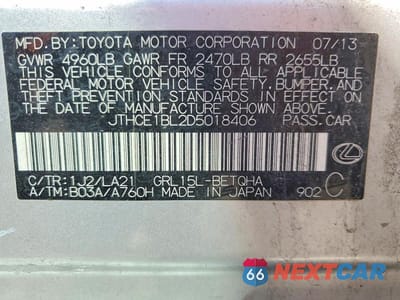 Zdjęcie 12 z 12 samochodu: 2013 LEXUS GS 350 VIN:JTHCE1BL2D5018406 - miniatura