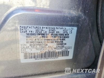 Zdjęcie 13 z 13 samochodu: 2017 NISSAN SENTRA SR TURBO VIN:3N1CB7AP8HY215254 - miniatura