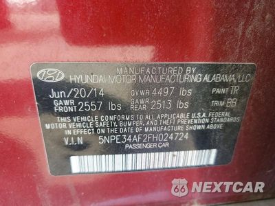 Zdjęcie 12 z 12 samochodu: 2015 HYUNDAI SONATA LIMITED VIN:5NPE34AF2FH024724 - miniatura