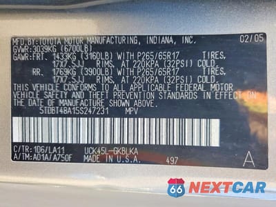 Zdjęcie 13 z 13 samochodu: 2005 TOYOTA SEQUOIA LIMITED VIN:5TDBT48A15S247231 - miniatura