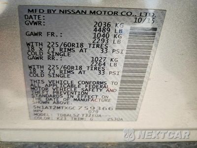 Zdjęcie 14 z 14 samochodu: 2016 NISSAN ROGUE SL VIN:5N1AT2MTXGC759366 - miniatura