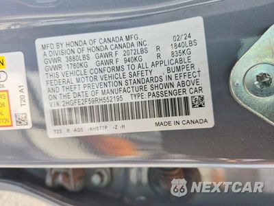 Zdjęcie 12 z 12 samochodu: 2024 HONDA CIVIC SPORT VIN:2HGFE2F59RH552195 - miniatura