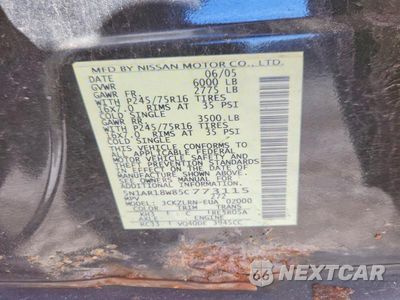 Zdjęcie 13 z 13 samochodu: 2005 NISSAN PATHFINDER XE VIN:5N1AR18W85C773115 - miniatura