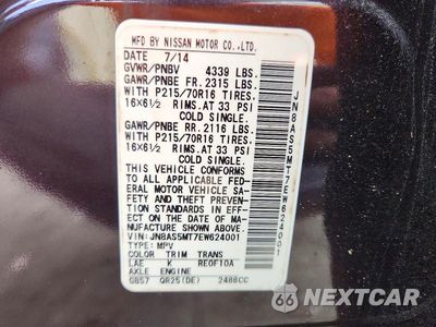Zdjęcie 13 z 13 samochodu: 2014 NISSAN ROGUE SELECT S VIN:JN8AS5MT7EW624001 - miniatura