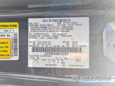 Zdjęcie 13 z 14 samochodu: 2021 FORD MUSTANG VIN:1FATP8UH5M5122293 - miniatura