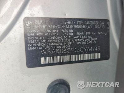 Zdjęcie 12 z 12 samochodu: 2011 BMW 750 LI VIN:WBAKB8C53BCY64743 - miniatura