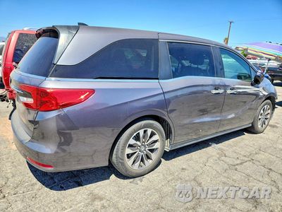 Trzecie zdjęcie samochodu z tyłu: 2021 HONDA ODYSSEY EXL VIN:5FNRL6H76MB004340 - miniatura