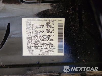 Zdjęcie 12 z 12 samochodu: 2006 NISSAN TITAN XE FFV VIN:1N6BA07A76N558781 - miniatura