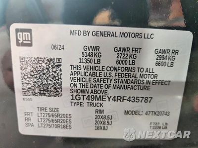 Zdjęcie 12 z 12 samochodu: 2024 GMC SIERRA K2500 SLE VIN:1GT49MEY4RF435787 - miniatura