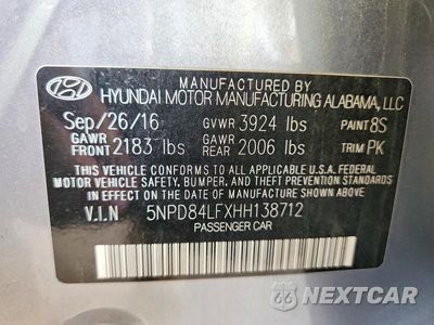 Zdjęcie 12 z 12 samochodu: 2017 HYUNDAI ELANTRA SE VIN:5NPD84LFXHH138712 - miniatura
