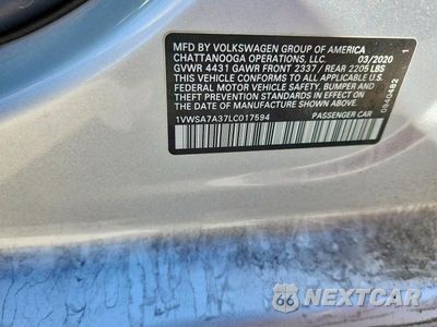 Zdjęcie 12 z 12 samochodu: 2020 VOLKSWAGEN PASSAT SE VIN:1VWSA7A37LC017594 - miniatura