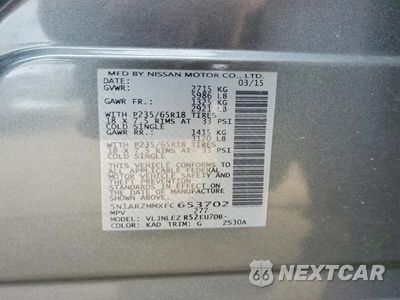 Zdjęcie 13 z 13 samochodu: 2015 NISSAN PATHFINDER SV VIN:5N1AR2MMXFC653702 - miniatura