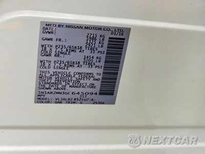 Zdjęcie 12 z 12 samochodu: 2016 NISSAN PATHFINDER S VIN:5N1AR2MN3GC645094 - miniatura