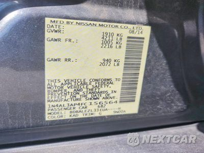Zdjęcie 12 z 12 samochodu: 2015 NISSAN ALTIMA 2.5 S VIN:1N4AL3AP4FC156564 - miniatura