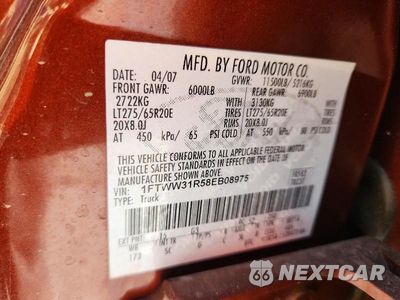 Zdjęcie 12 z 12 samochodu: 2008 FORD F350 SRW SUPER DUTY VIN:1FTWW31R58EB08975 - miniatura