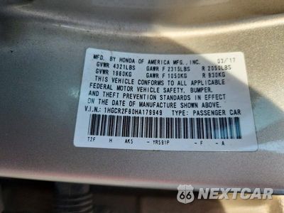 Zdjęcie 13 z 13 samochodu: 2017 HONDA ACCORD EXL VIN:1HGCR2F80HA179949 - miniatura