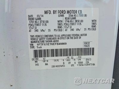 Zdjęcie 12 z 12 samochodu: 2014 FORD F150 SUPER CAB VIN:1FTFX1ET6EFB49869 - miniatura