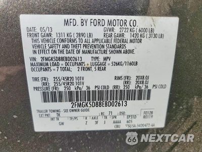 Zdjęcie 13 z 13 samochodu: 2014 FORD FLEX LIMITED VIN:2FMGK5D88EBD02613 - miniatura