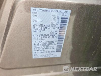 Zdjęcie 13 z 13 samochodu: 2014 NISSAN PATHFINDER SL VIN:5N1AR2MM8EC636105 - miniatura