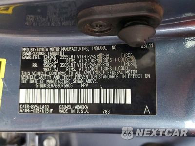 Zdjęcie 13 z 13 samochodu: 2011 TOYOTA HIGHLANDER LIMITED VIN:5TDDK3EH7BS075905 - miniatura