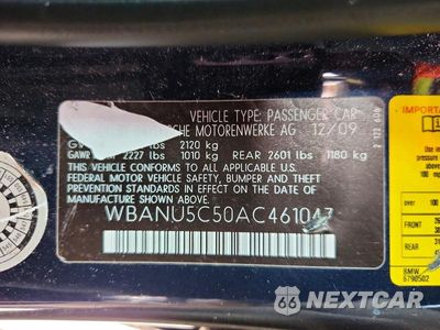 Zdjęcie 12 z 12 samochodu: 2010 BMW 528 I VIN:WBANU5C50AC461047 - miniatura