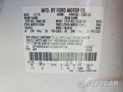 Zdjęcie 13 z 13 samochodu: 2013 FORD EDGE SEL VIN:2FMDK3JC5DBE30712 - miniatura