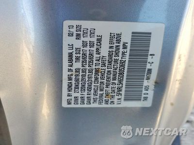 Zdjęcie 13 z 13 samochodu: 2013 HONDA ODYSSEY EXL VIN:5FNRL5H65DB053692 - miniatura