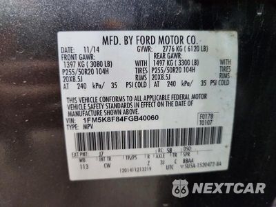 Zdjęcie 13 z 13 samochodu: 2015 FORD EXPLORER LIMITED VIN:1FM5K8F84FGB40060 - miniatura
