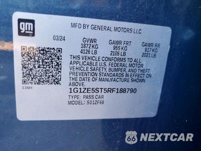 Zdjęcie 12 z 12 samochodu: 2024 CHEVROLET MALIBU PREMIER VIN:1G1ZE5ST5RF188790 - miniatura