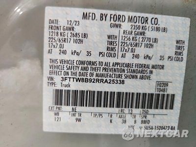 Zdjęcie 12 z 12 samochodu: 2024 FORD MAVERICK XL VIN:3FTTW8B92RRA25338 - miniatura