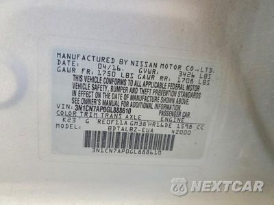 Zdjęcie 12 z 12 samochodu: 2016 NISSAN VERSA 1.6 SV VIN:3N1CN7AP0GL888610 - miniatura