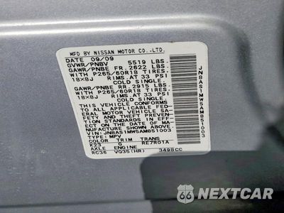 Zdjęcie 14 z 14 samochodu: 2010 INFINITI FX35 BASE VIN:JN8AS1MW5AM851003 - miniatura