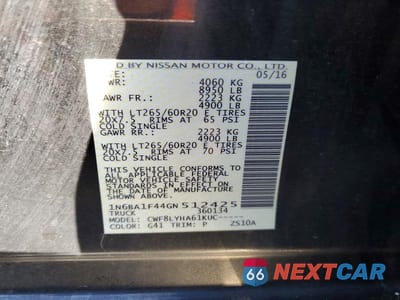 Zdjęcie 12 z 12 samochodu: 2016 NISSAN TITAN XD PLATINUM RESERVE VIN:1N6BA1F44GN512425 - miniatura
