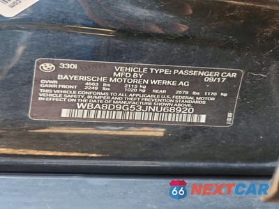 Zdjęcie 12 z 12 samochodu: 2018 BMW 330 XI VIN:WBA8D9G53JNU68920 - miniatura