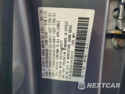 Zdjęcie 13 z 13 samochodu: 2008 HONDA CR-V EXL VIN:JHLRE48788C056122 - miniatura