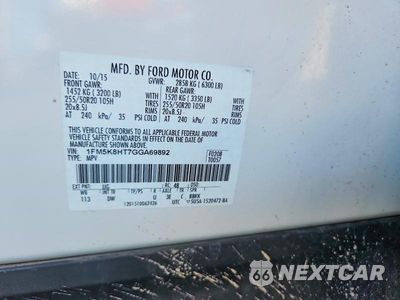 Zdjęcie 12 z 12 samochodu: 2016 FORD EXPLORER PLATINUM VIN:1FM5K8HT7GGA69892 - miniatura