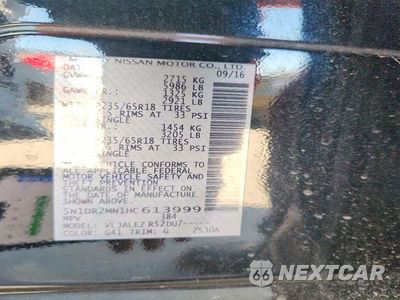 Zdjęcie 12 z 12 samochodu: 2017 NISSAN PATHFINDER SV VIN:5N1DR2MN1HC613999 - miniatura