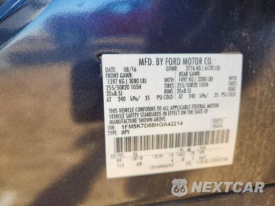 Zdjęcie 14 z 14 samochodu: 2017 FORD EXPLORER XLT VIN:1FM5K7D88HGA42214 - miniatura