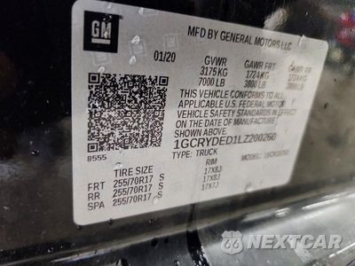 Zdjęcie 12 z 12 samochodu: 2020 CHEVROLET SILVERADO K1500 LT VIN:1GCRYDED1LZ200260 - miniatura